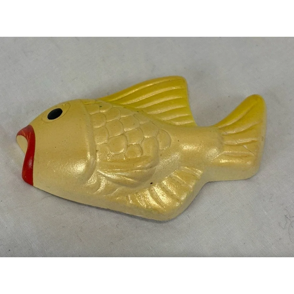 Vtg MCM Chalkware Fish *Set Of 3*  Wall Hanging Bathroom Decor Maximalist READ